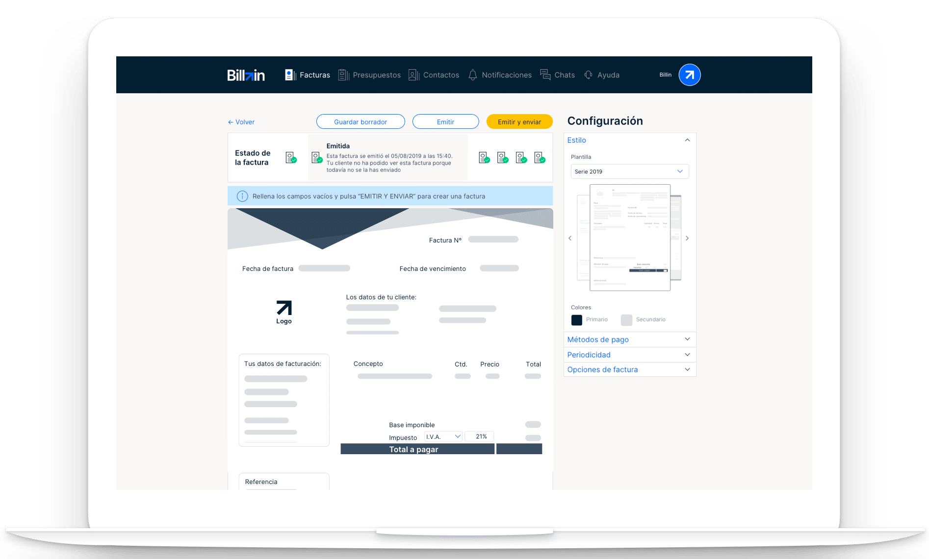 Factura Billin Desktop facturas online