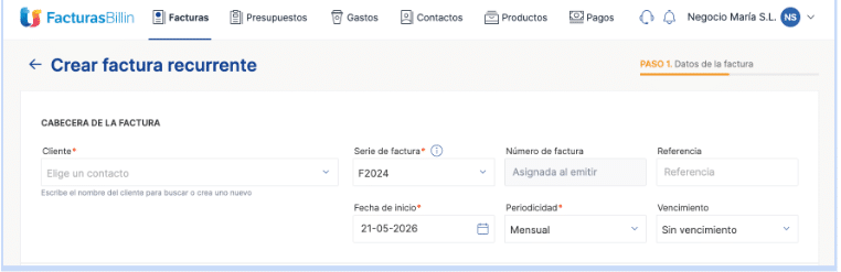 crea factura 4