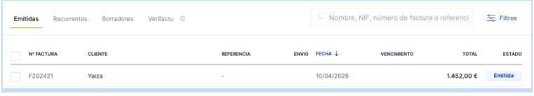 crea factura 9