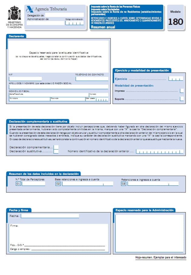 Modelos informativos y Declaración resumen anual