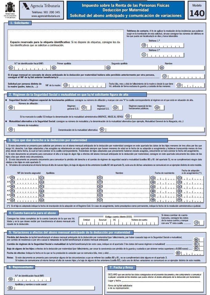 modelo 140 hacienda