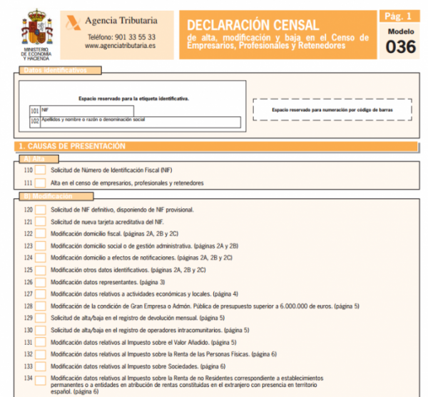 Modelo 036 Qué es y cómo rellenarlo correctamente Billin