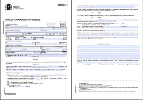 imagen de un contrato indefinido