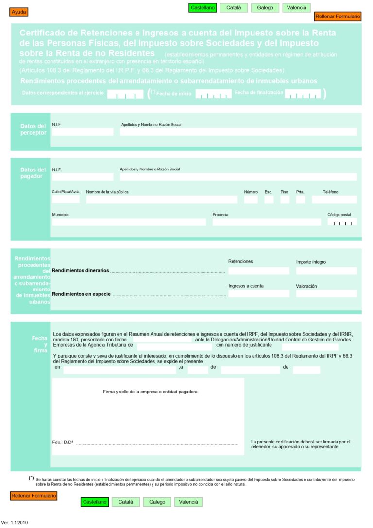 Certificado de retenciones e ingresos a cuenta Billin