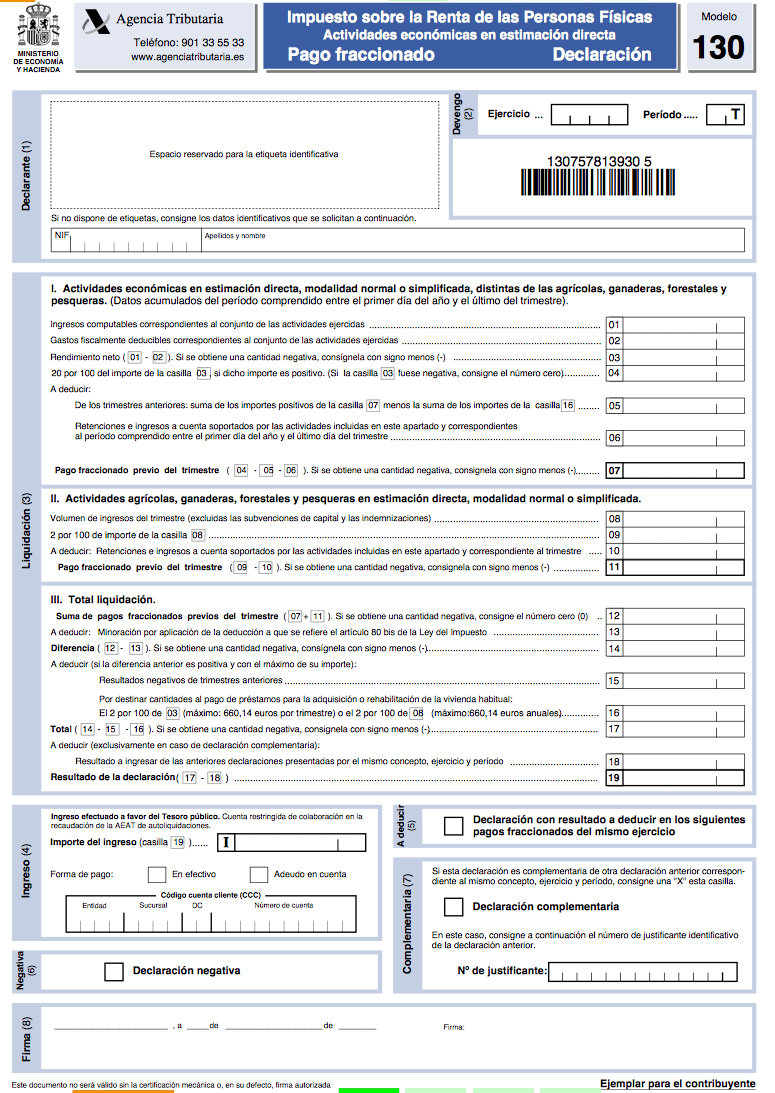 Modelo 130 ¿Cómo rellenarlo y para qué sirve? - Billin