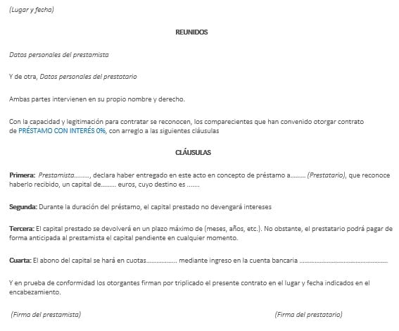 Contrato de Préstamo entre Particulares. Todas las Claves - Billin