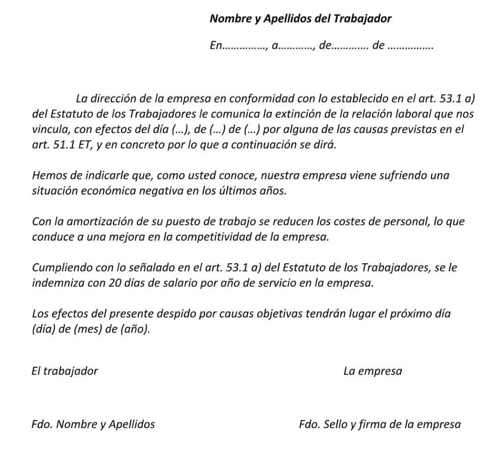 ¿Cómo hacer una Carta de Despido? Partes y Modelo - Billin