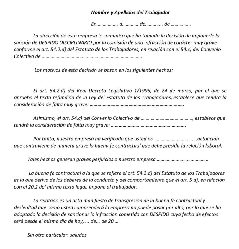 ¿Cómo hacer una Carta de Despido? Partes y Modelo Billin