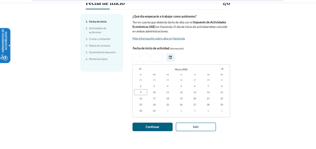 fechas alta autonomo