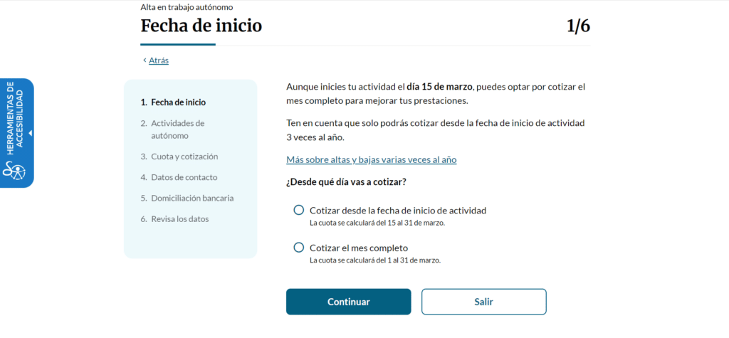 inicio alta autonomo