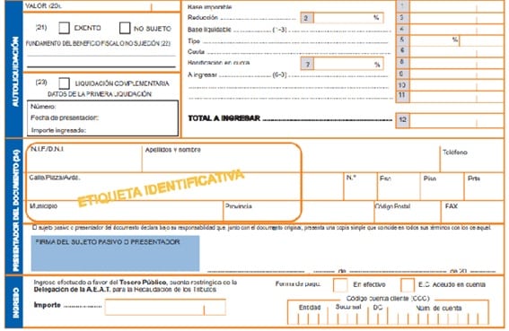 como rellenar el modelo 600