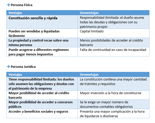 diferencias persona física y jurídica