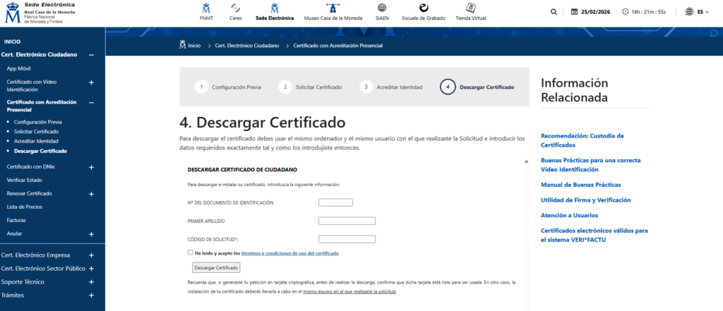 descarga de certificado digital