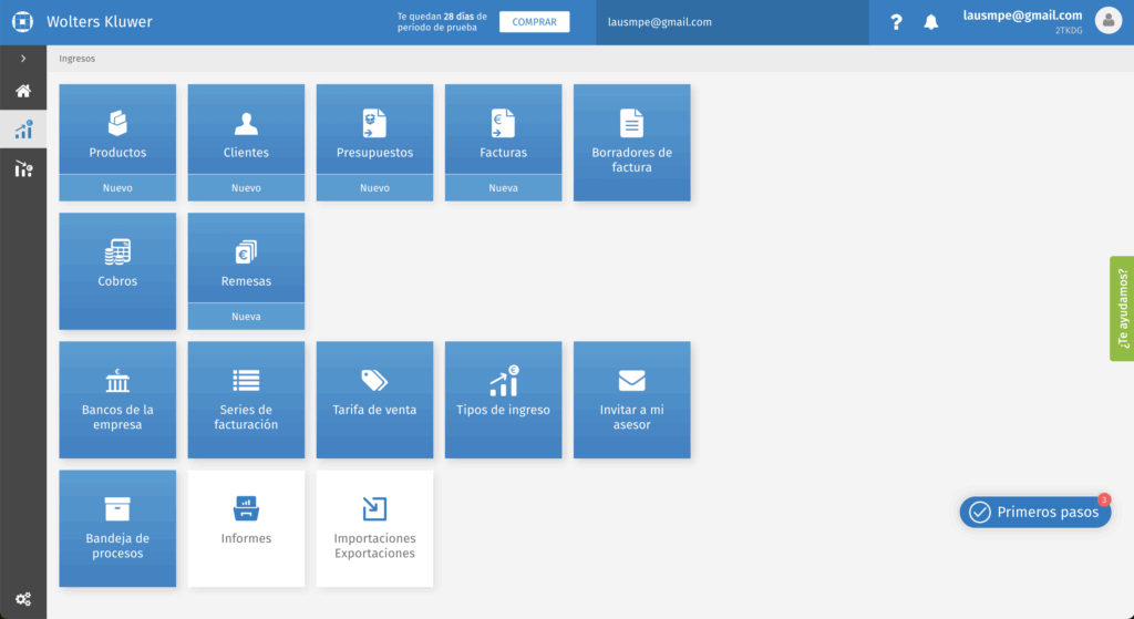 a3factura producto facturación panel