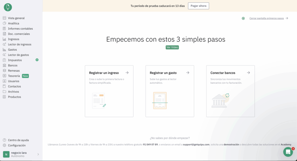 quipu producto facturación panel