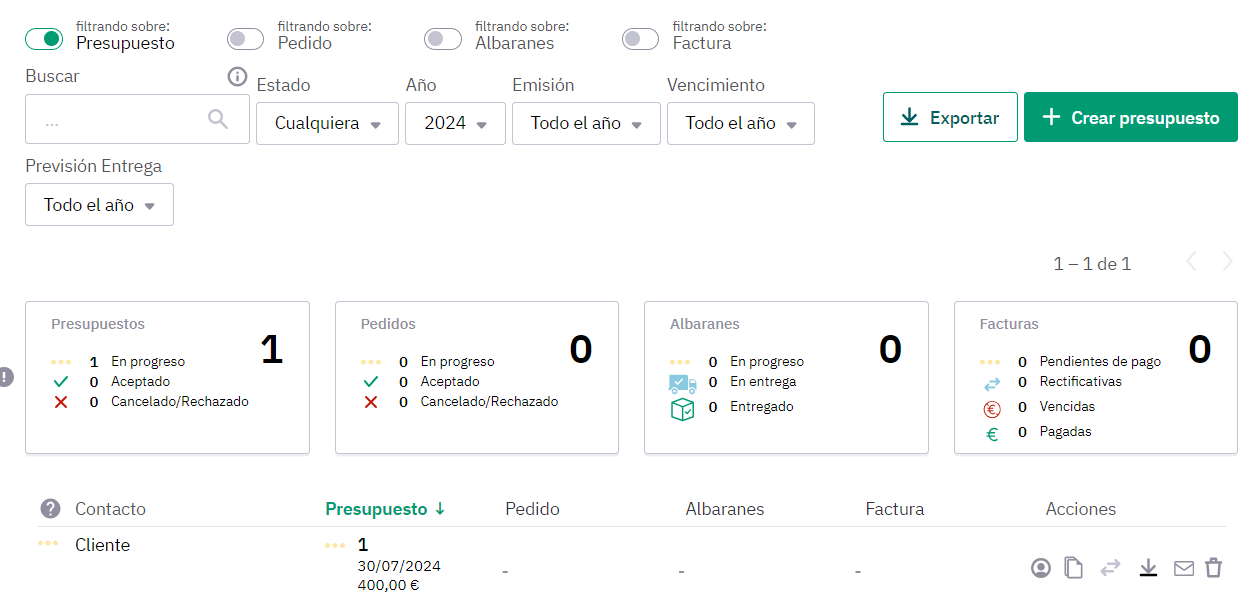 hacer presupuestos con quipu