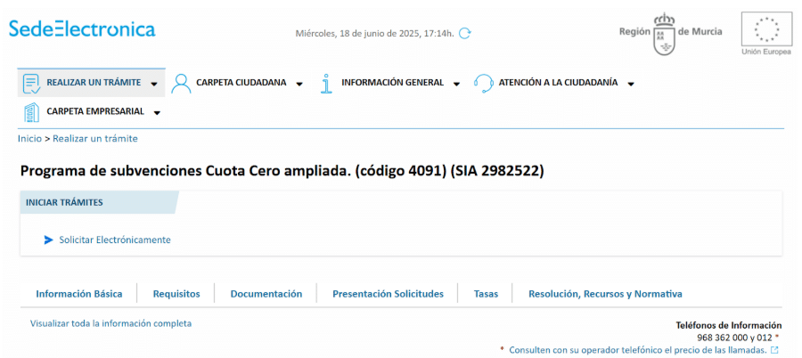 Cómo solicitar la cuota cero en Murcia