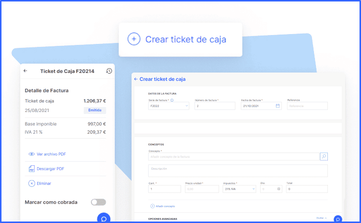 ticket caja pantalla